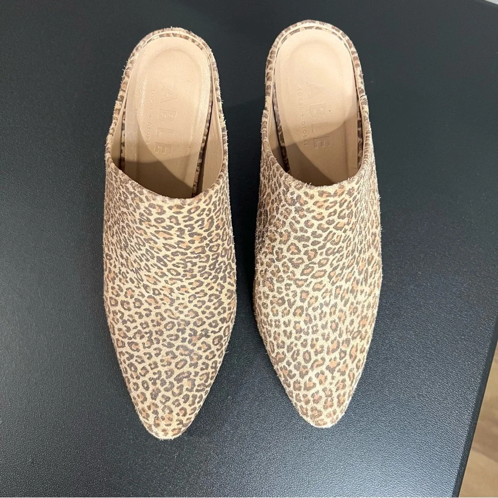 ABLE Rojas Mules Leopard Print Size 7 1/2 - Picture 4 of 8